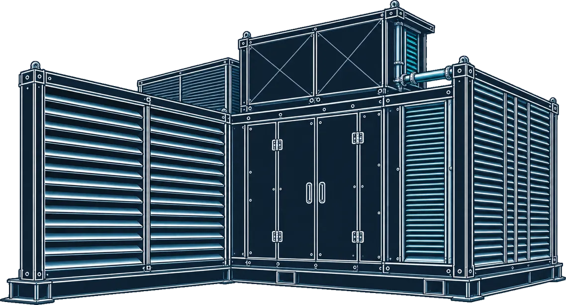 Drawing of an acoustic equipment enclosure