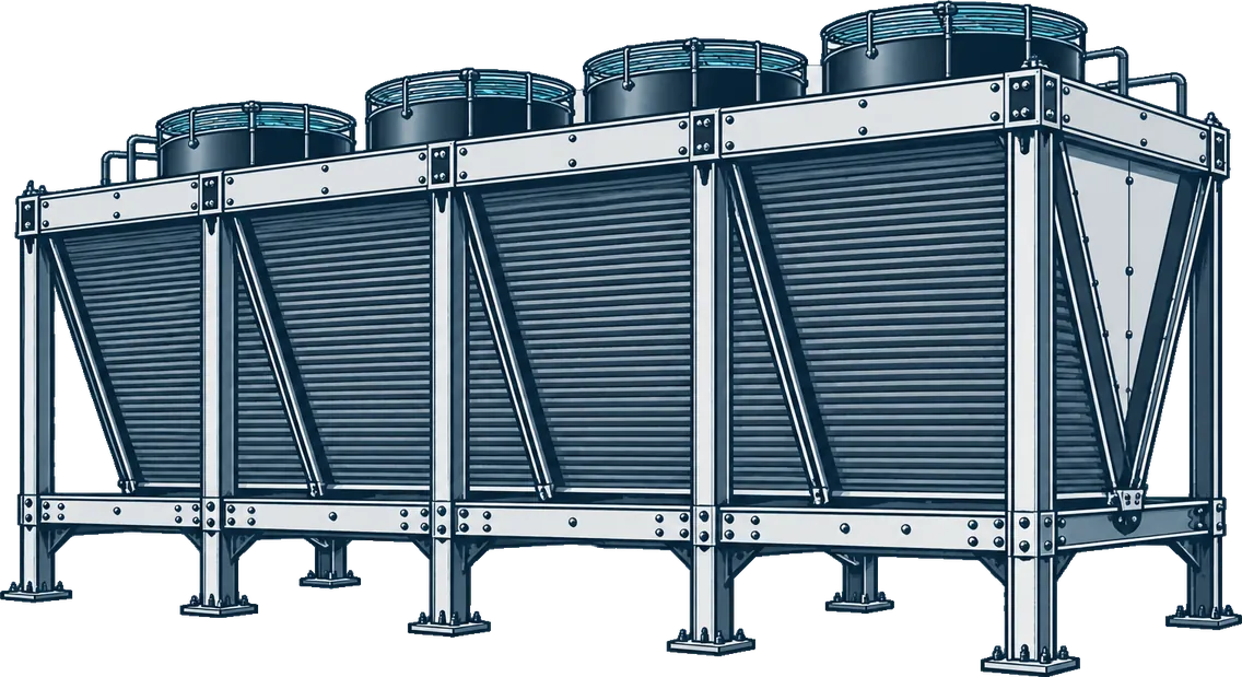 Drawing of a dry cooler unit